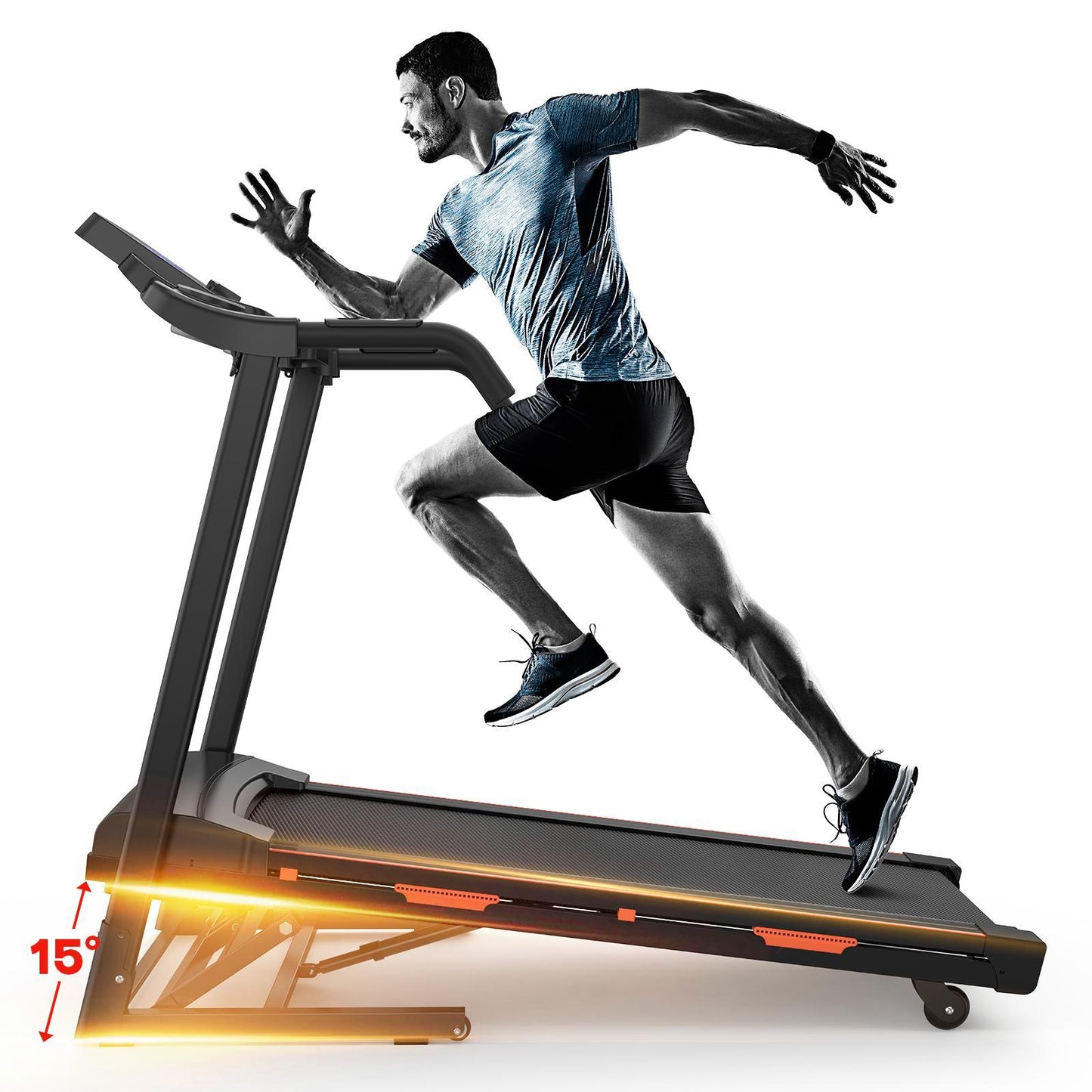 Easy-Move Wheel Treadmill With Cup Holder And Lift Motor