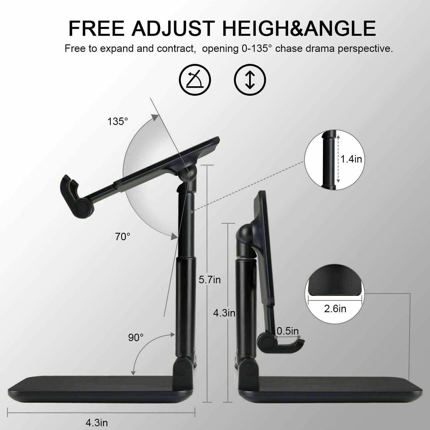 Cell Phone Stand Tablet Mount Fordable Desktop Holder Cradle Dock Mobile Phone Phone Holder Stand, Desktop Cell Phone Holder For IPad Tablet Desk Holder