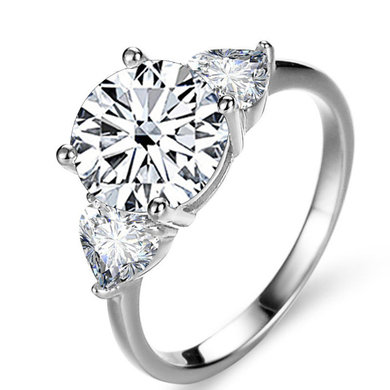 Sterling Silver 3 Karat Moissanite Women's Luxury Wedding Ring