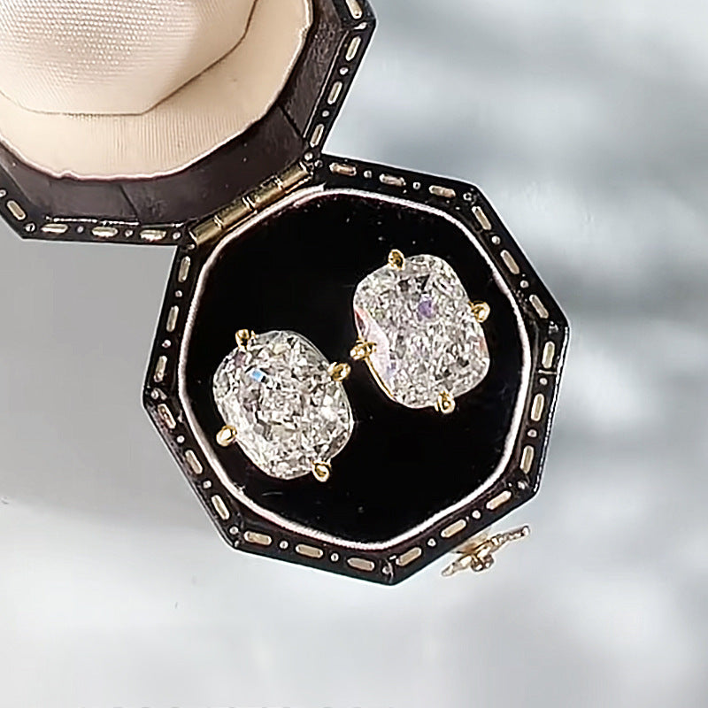 S925 Silver Plated High Carbon Diamond 810 Ear Studs