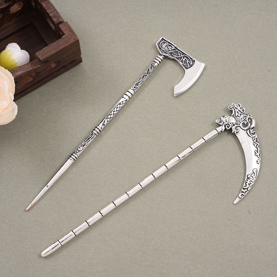 European And American Retro Sickle Omahawk-shaped Hairpin