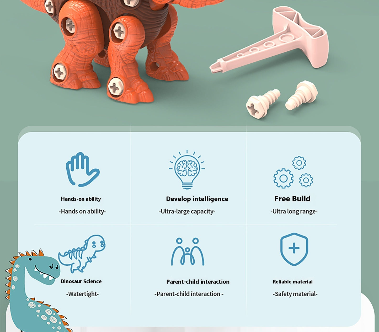 Disassemble And Assemble Dinosaurs, Boys Benefit From Intelligence, Assemble Screws, Children's Toys