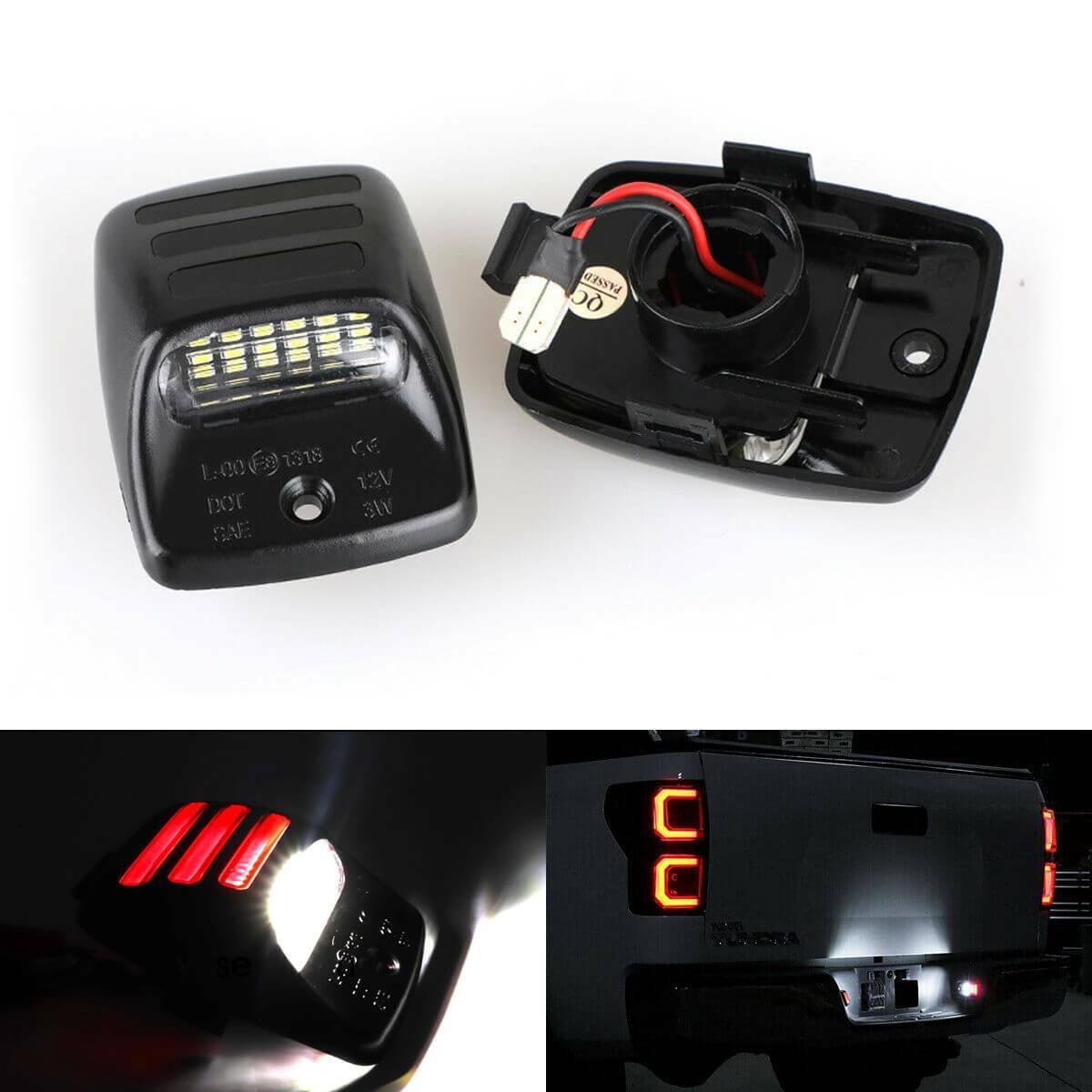 2x RED OLED TUBE LED License Plate Light Lamp For 2005-15 Tacoma Tundra