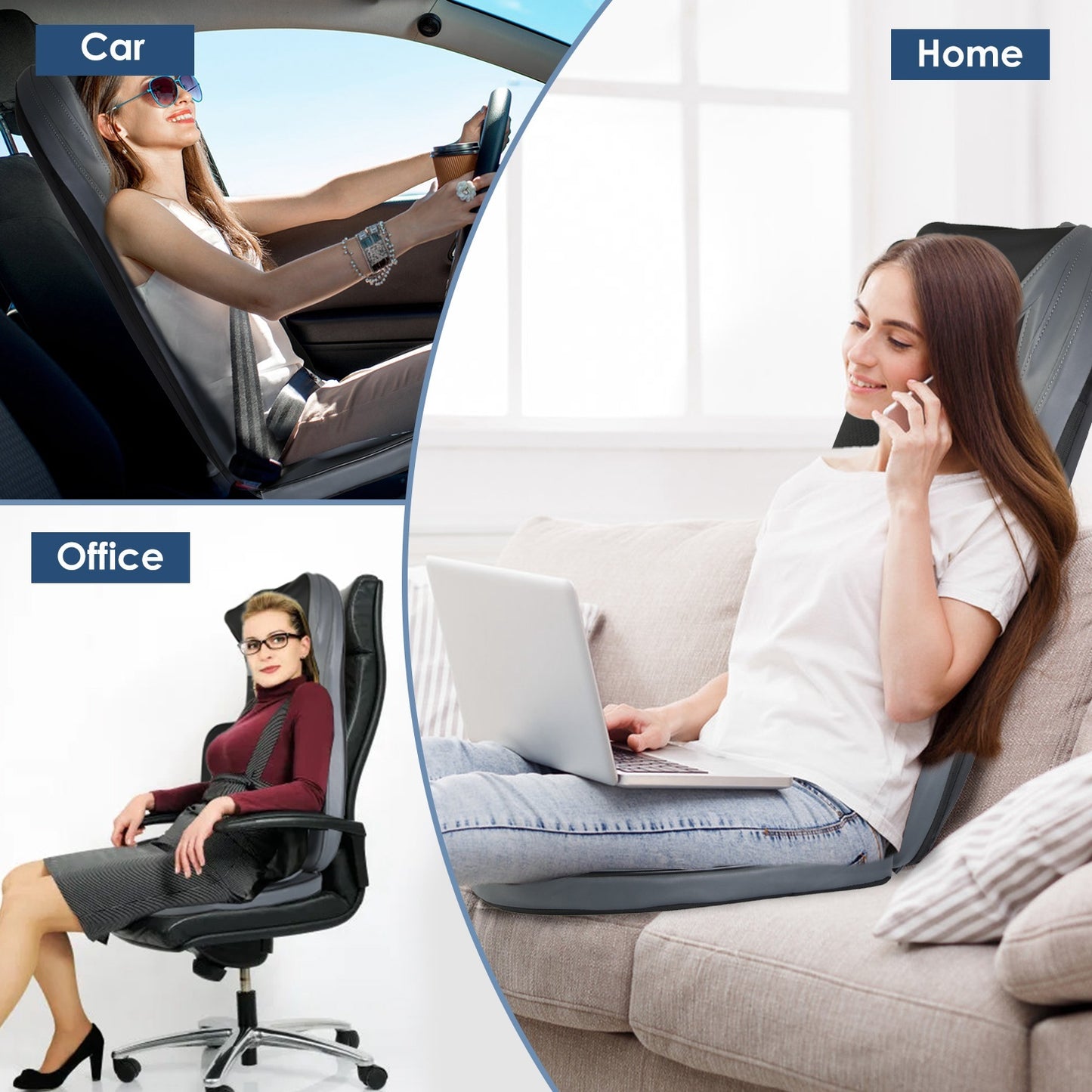 1Pc Shiatsu Full Body Massage Chair Pad With Heat 3D Kneading For Home Car Driver Seat Fedex Shipping