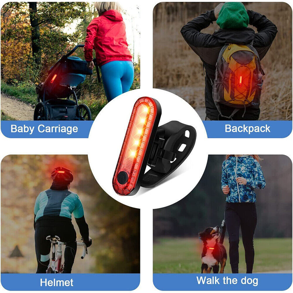 2pcs Bicycle LED Rear Light Bicycle Lamp Rear Light USB Rechargeable