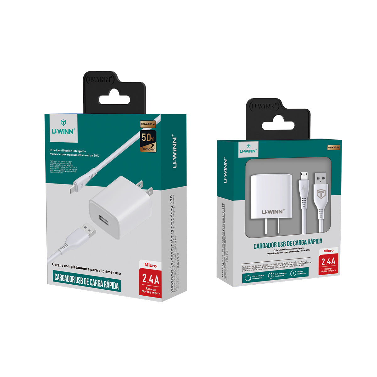5pzs Cargador Para Cubot Con Cable Micro Usb 2.4a