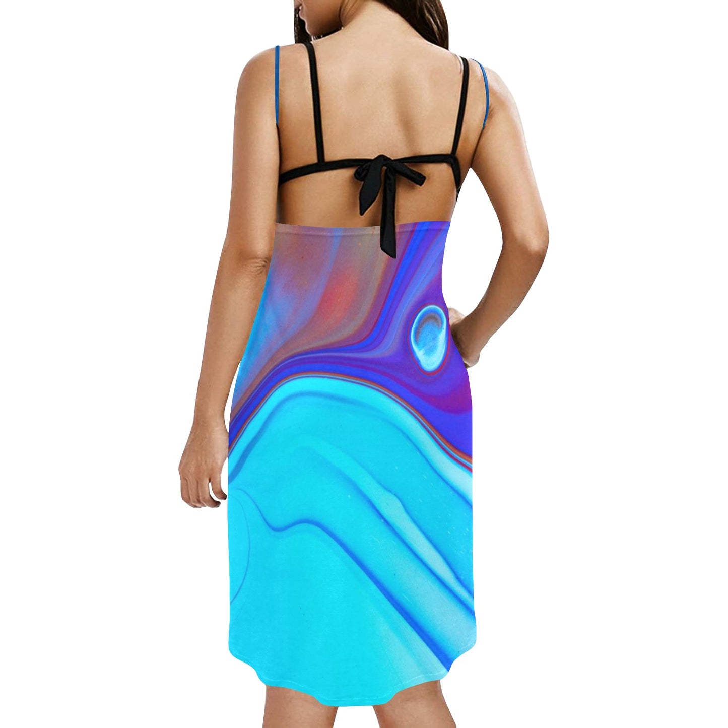 Spaghetti Strap Backless Beach Dress (D65)