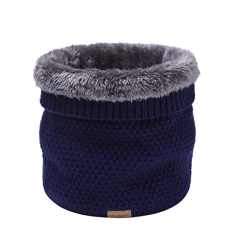 Plain Knitted Scarf Outdoor Velvet Padded Suit Neck Neck Protection Bandana
