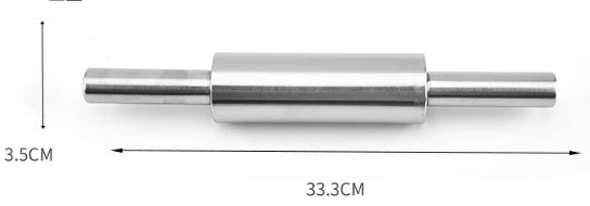 Household stainless steel flour stick rolling pin, Roller for Baking Pizza, Pies, Pastry and Cookies, Ergonomic Handles, Kitchen Essential