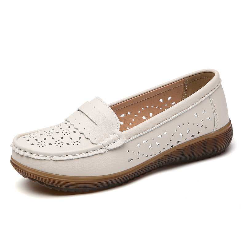 Tendon Bottom Soft Bottom Cutout Breathable Shoes Flat Hole Shoes