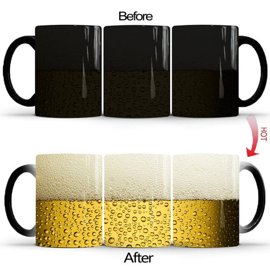 Beer bubble color changing mug