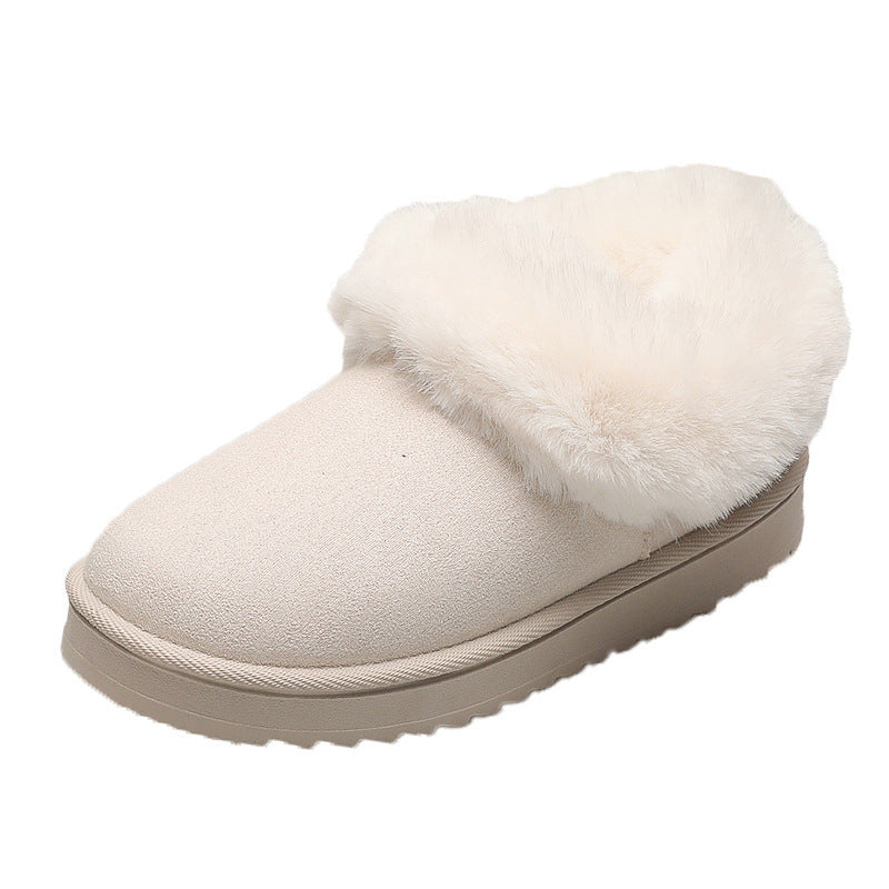 Women's Round Toe Vintage Height Increasing Snow Boots Cotton Shoes