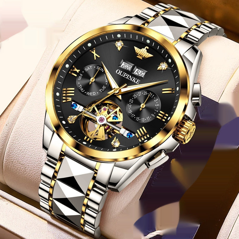 Hollow Automatic Mechanical Tide Waterproof Men's Watch