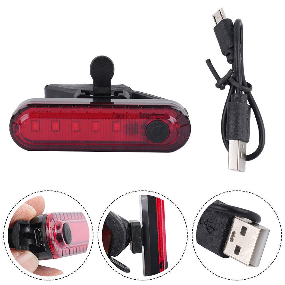 2pcs Bicycle LED Rear Light Bicycle Lamp Rear Light USB Rechargeable