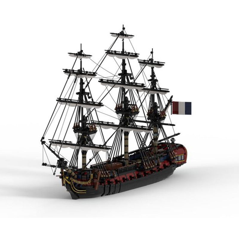 France 28-door Gun Frigate Assembled Building Block Toys Model