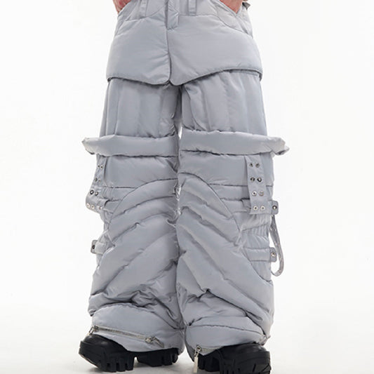 Men's Winter Casual Pants With Folded And Thickened Legs