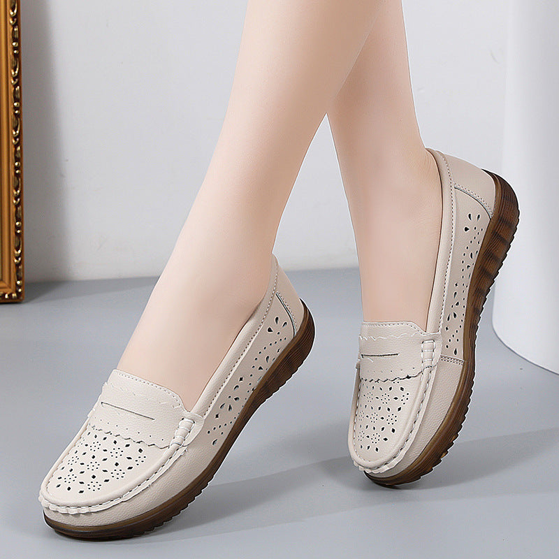 Tendon Bottom Soft Bottom Cutout Breathable Shoes Flat Hole Shoes