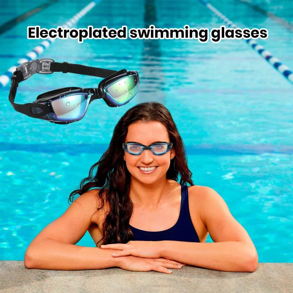Clear Comfortable Swimming Goggles UV- Anti-Fog Swim Glasses Mirror & Kids
