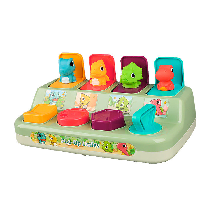 Dinosaur Hide And Seek Mechanism Box, Puzzle Toy Pop Up Switch Button Pop Up Music