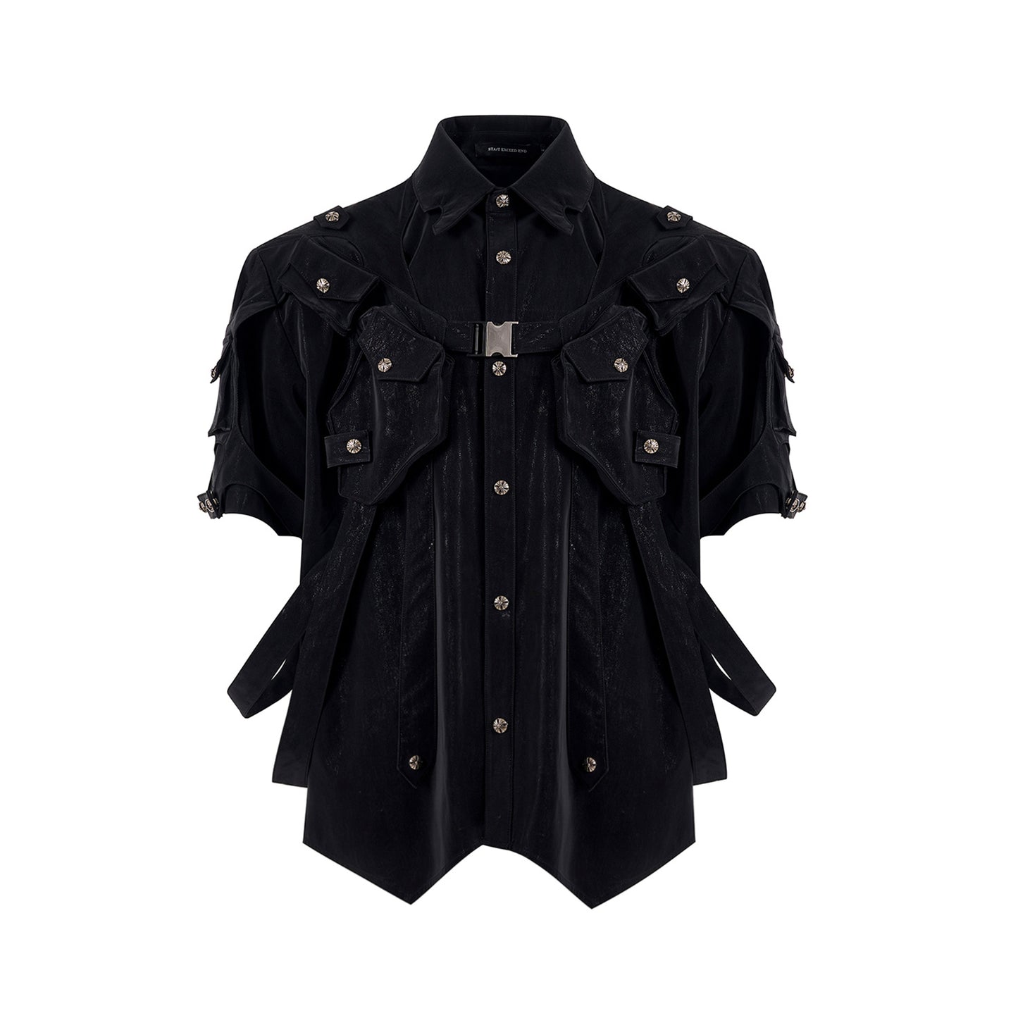 Short Sleeve Men's Dark Pioneer Bandage Jacket
