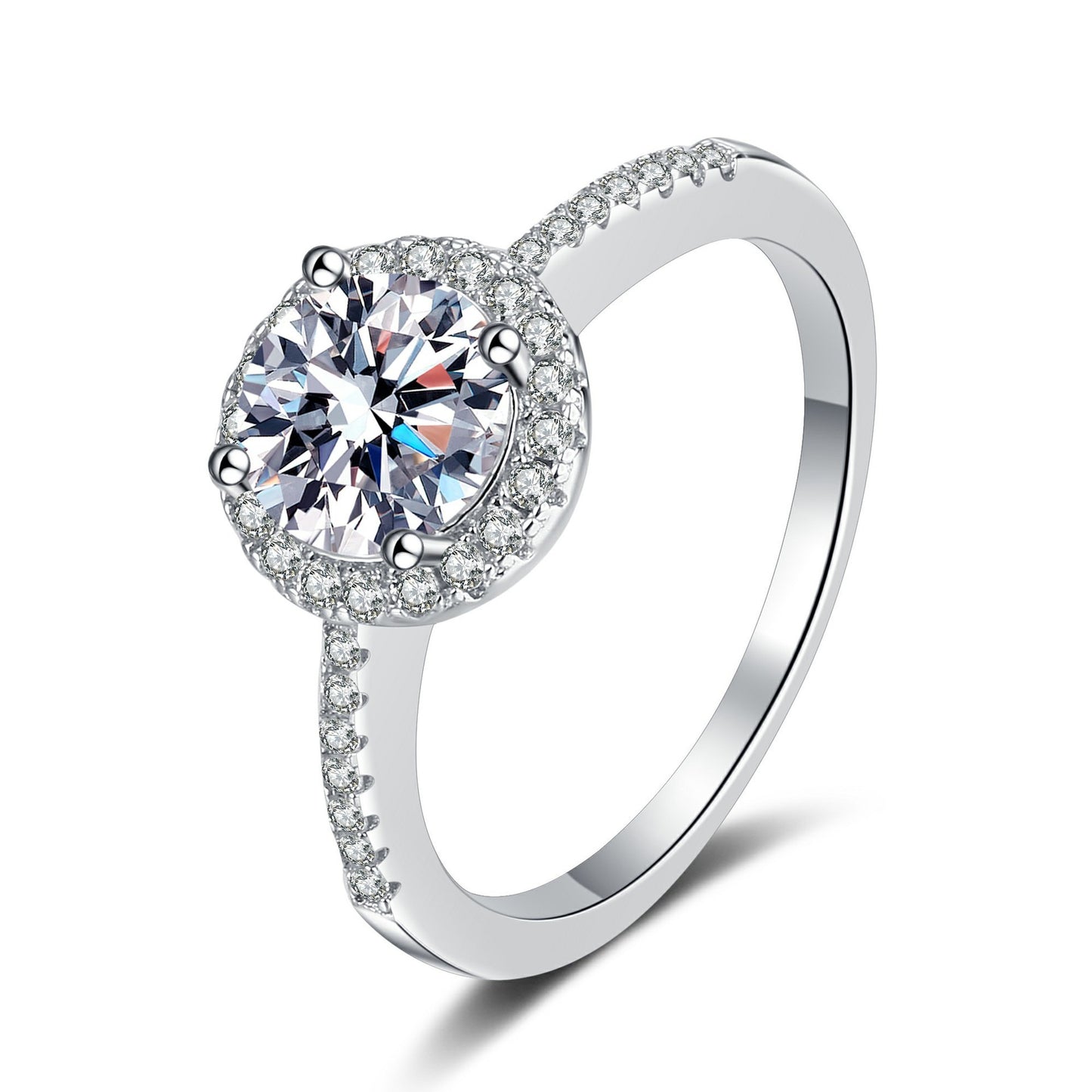 925 Silver Edge Micro-inlaid Ring Moissanite Ring