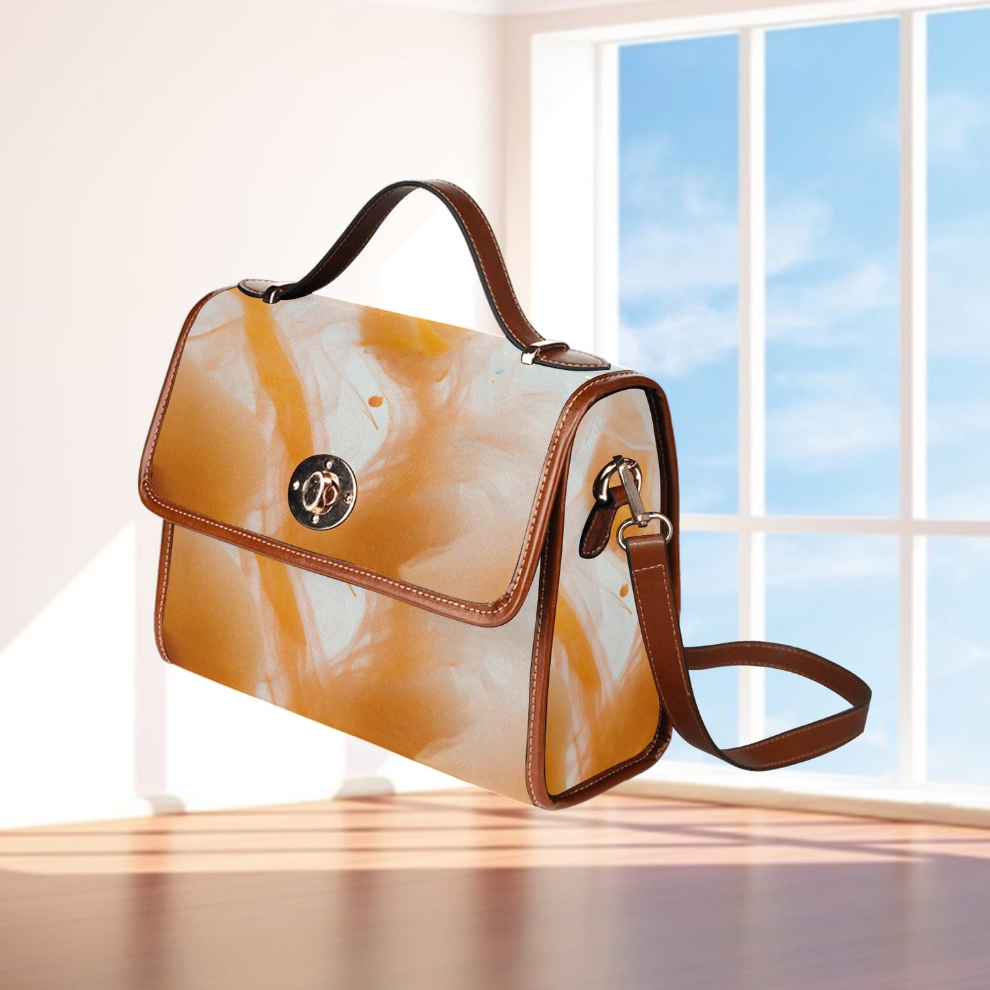 Waterproof Canvas Bag-Brown (All Over Print) (1641)