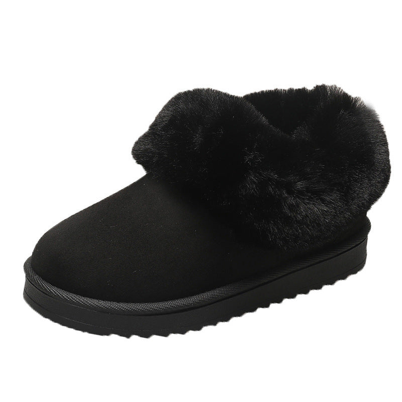 Women's Round Toe Vintage Height Increasing Snow Boots Cotton Shoes