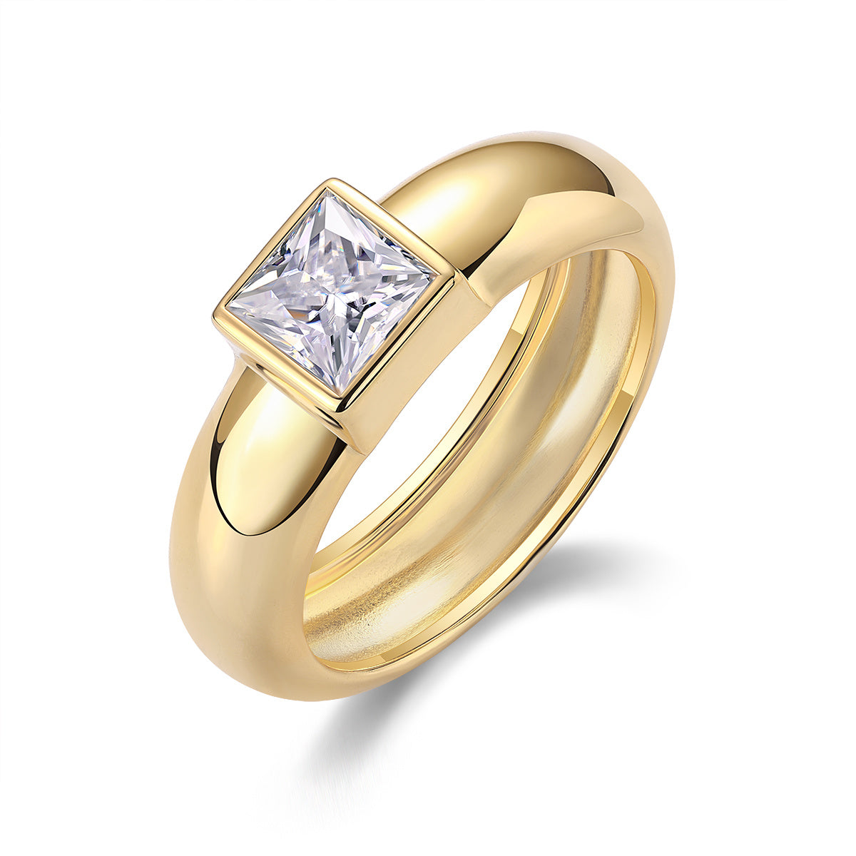 Square Diamond Ring Wedding Ring Luxury Fashion Set Moissanite Silver Ring