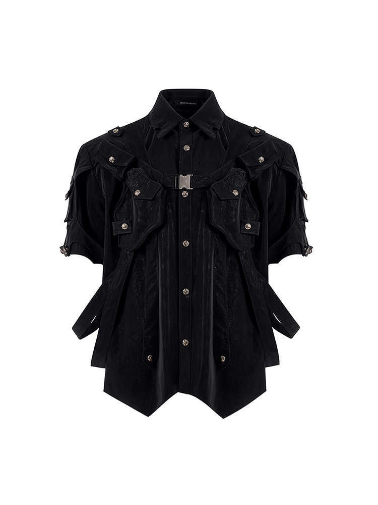 Short Sleeve Men's Dark Pioneer Bandage Jacket