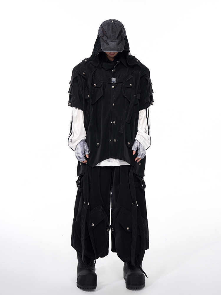 Short Sleeve Men's Dark Pioneer Bandage Jacket
