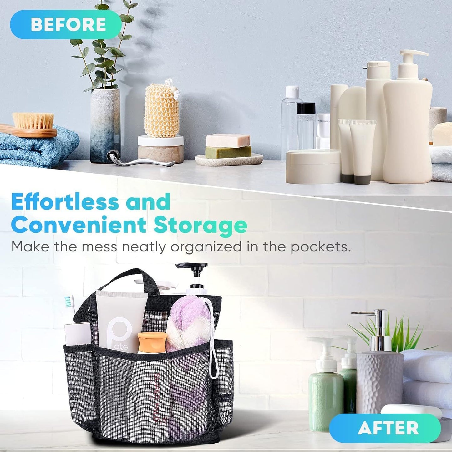 1 Pcs Bath Storage Bag, Can Be Used In Bathroom, Outdoor, Beach, Gym, Bearing 15kg, Folding Easy To Clean