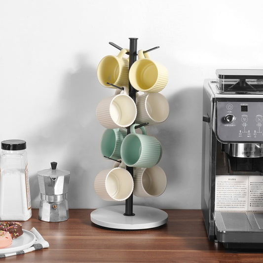 Mug Holder Tree With Marble Base 8 Hooks Cup Rack Stand For Counter Kitchen Home