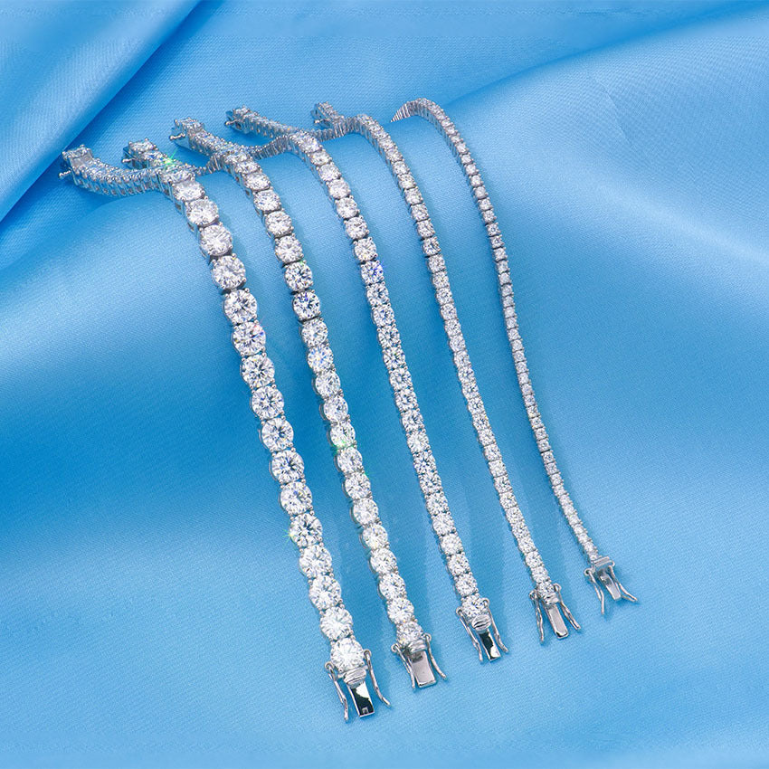 2-6mm Full Set Moissanite Girl S925 Silver Ao Advanced Design Bracelet