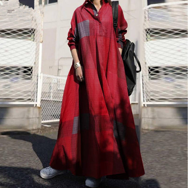 Fashion Cotton Linen Dress Vintage Ethnic Clothes