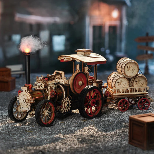 ROKR Steam Engine Mechanical 3D Wooden Puzzle, Only Supports TK And Independent Website Platforms