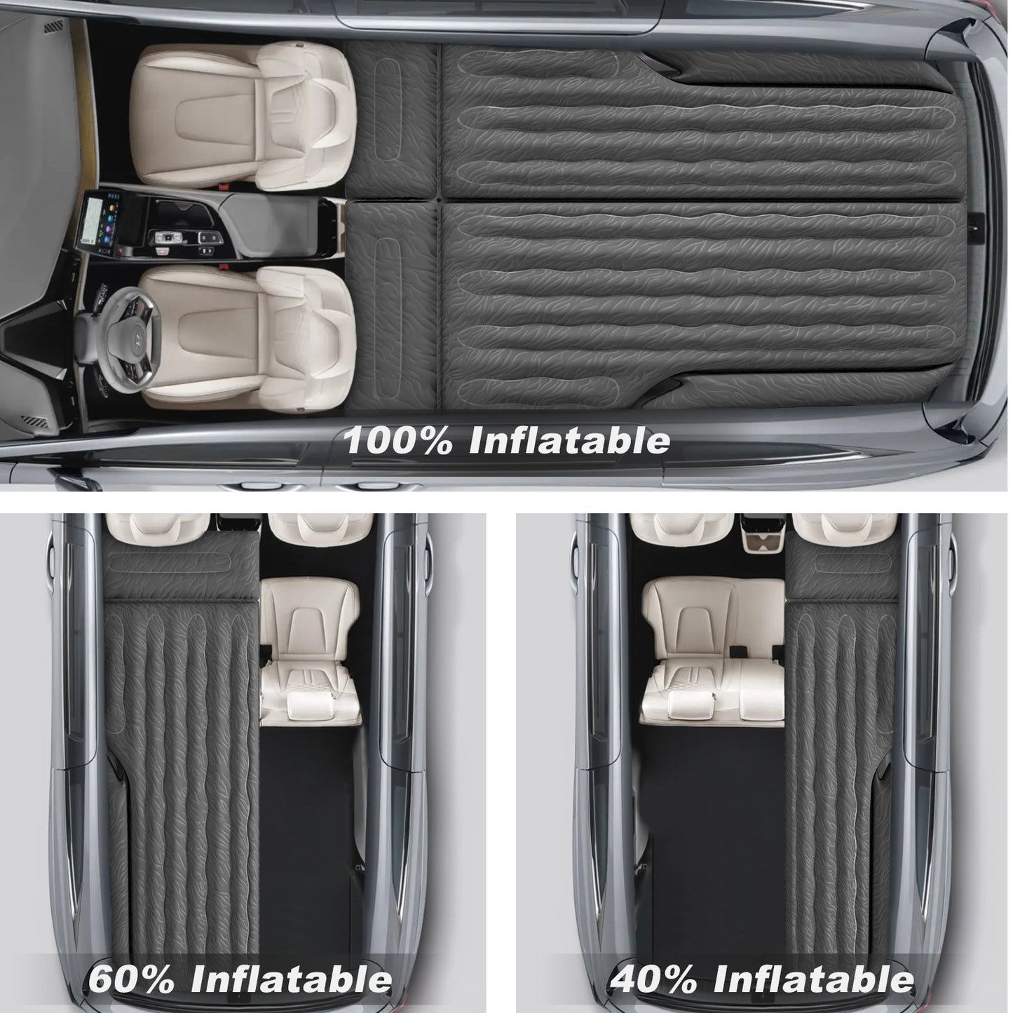 Car Air Mattress For Full Size SUV, Upgraded Flocked Surface, Durable 210T Bottom Van Camping Bed, Quick Inflation Sleeping Airbed For SUV Back Trunk