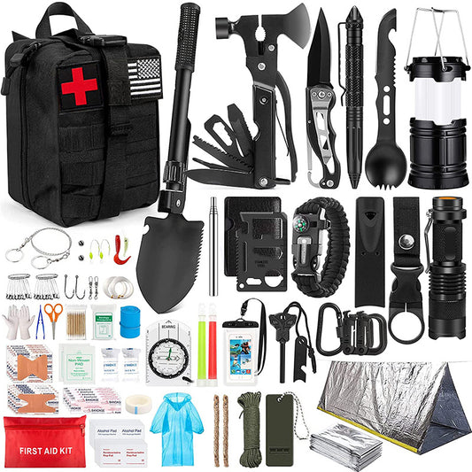 Survival Kit, 192 Pcs Survival Gear First Aid Kit, Outdoor Camping Supplies Equipment Multifunctional Outdoor Adventure, Hiking, Hunting, Gifts for Men Women