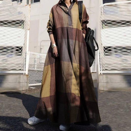 Fashion Cotton Linen Dress Vintage Ethnic Clothes