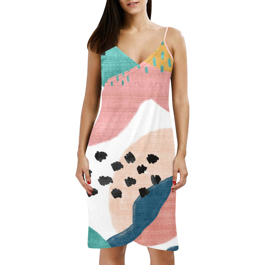 Spaghetti Strap Backless Beach Dress (D65)