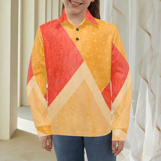 Big Girls' Long Sleeve Polo Shirt T73