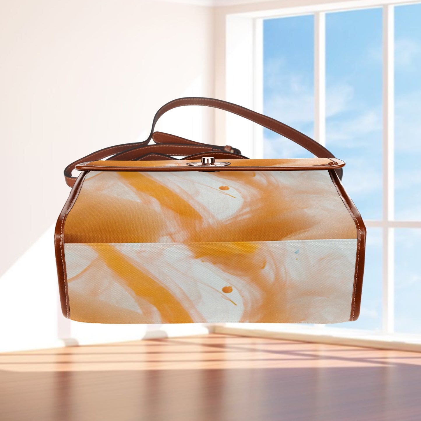 Waterproof Canvas Bag-Brown (All Over Print) (1641)