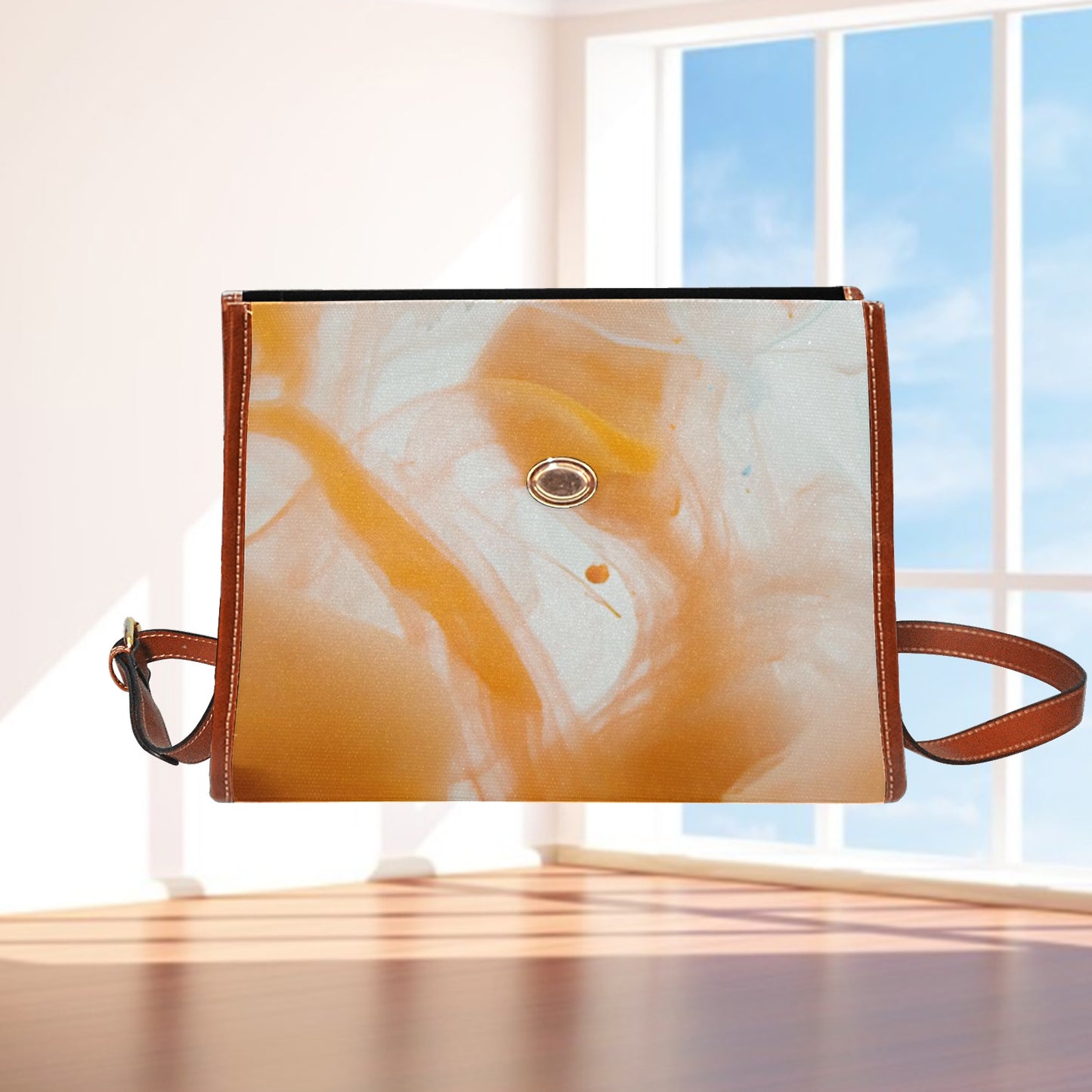 Waterproof Canvas Bag-Brown (All Over Print) (1641)