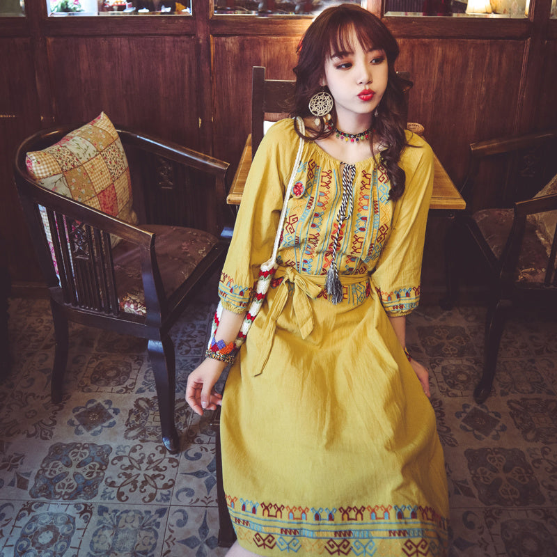 Travel Clothes Ethnic Style Dress Desert Long Skirt Female