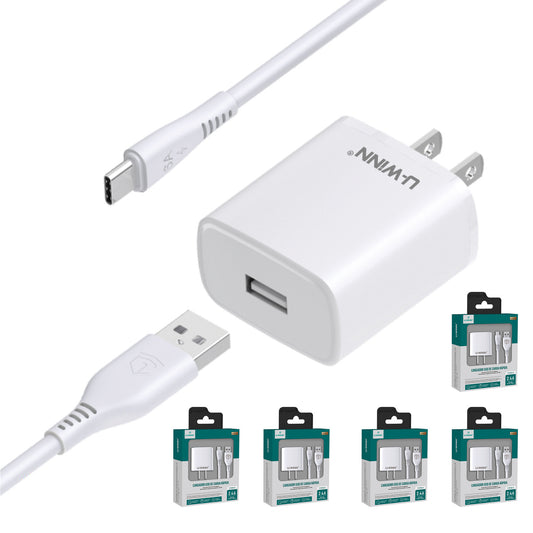 5pzs Cargador Para Xiaomi Infinx Cubot Con Cable Usb Tipo C 2.4a 1M