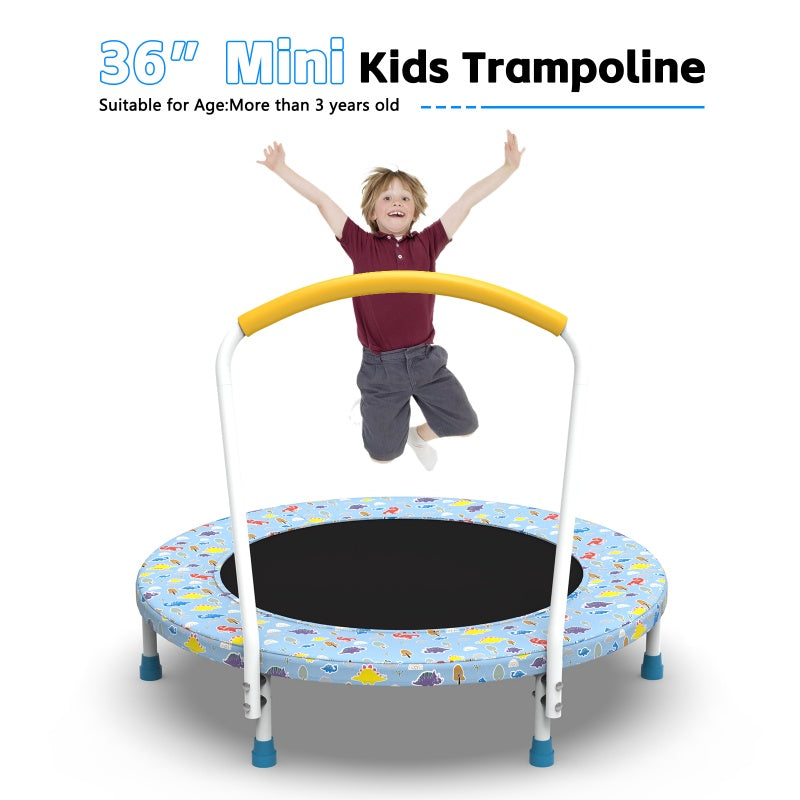36 Inch Mini Trampoline, Suitable For Children Aged 1-6, With Indoor And Outdoor Handles For Children's Play