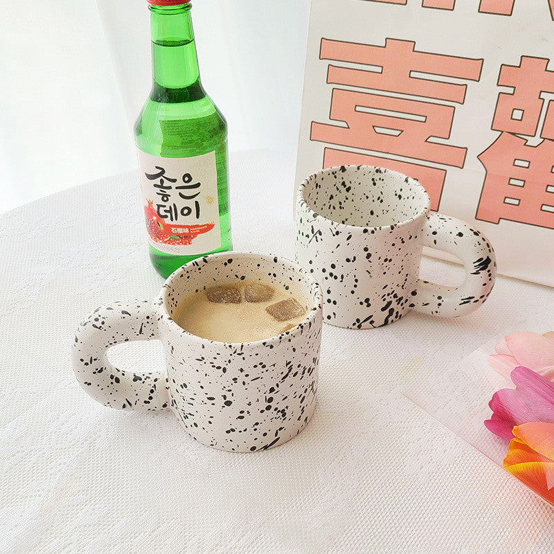 Sesame Dot Splashed Ink Mug Nordic Ceramic Mug Milk Mug