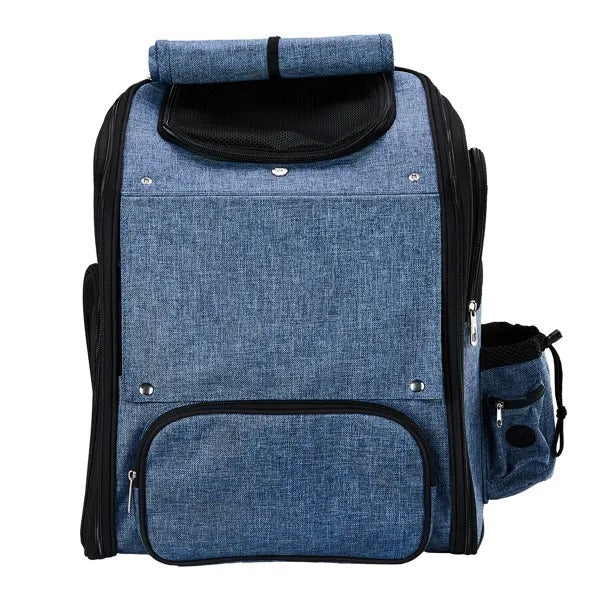 Pet Carrier Backpack, Expandable Cat Dog Carrier With Back Extension, Breathable Mesh Travel Backpack For Small Dogs Cats, Soft-Sided Pet Backpack Holds Up To 26 Lbs