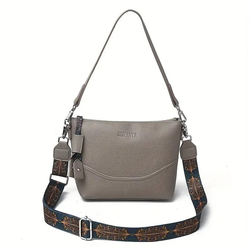 Women's Elegant Ethnic Embroidery Shoulder Strap Bag - Large Capacity Crossbody Bag With Zipper Closure, 3D Ergonomic Design, Suitable For Commuting, Travel, Daily Use, Multi-color Optional, Durable P