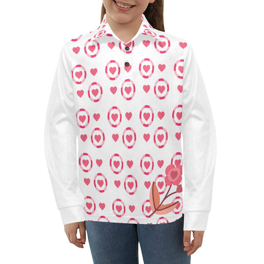 Big Girls' Long Sleeve Polo Shirt T73