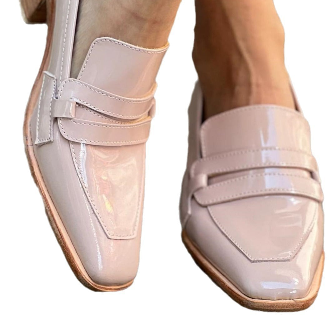 Fashion Square Toe Slip-on Paint Oversized Shoes Women